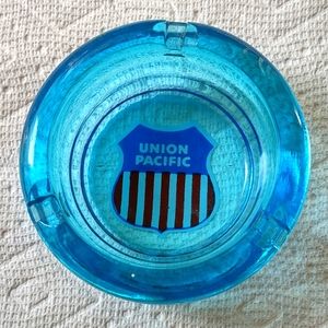 Vintage Blue Union Pacific Ashtray.